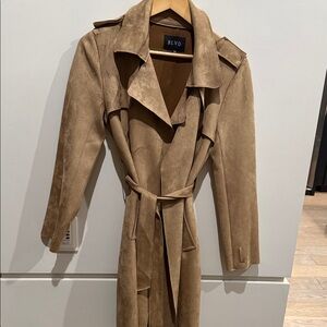 BLVD Camel Suede Trench Coat